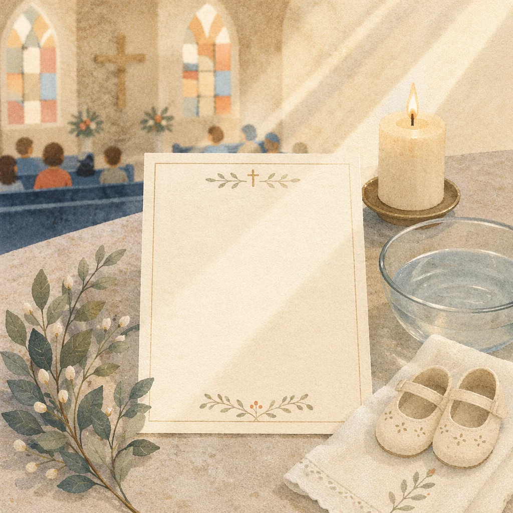 Elegant Baptism Announcement Church Celebration Design