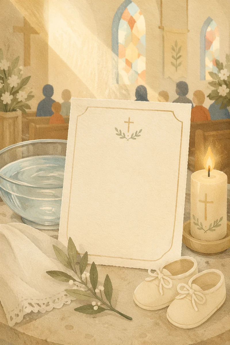Elegant Baptism Announcement Church Celebration Scene