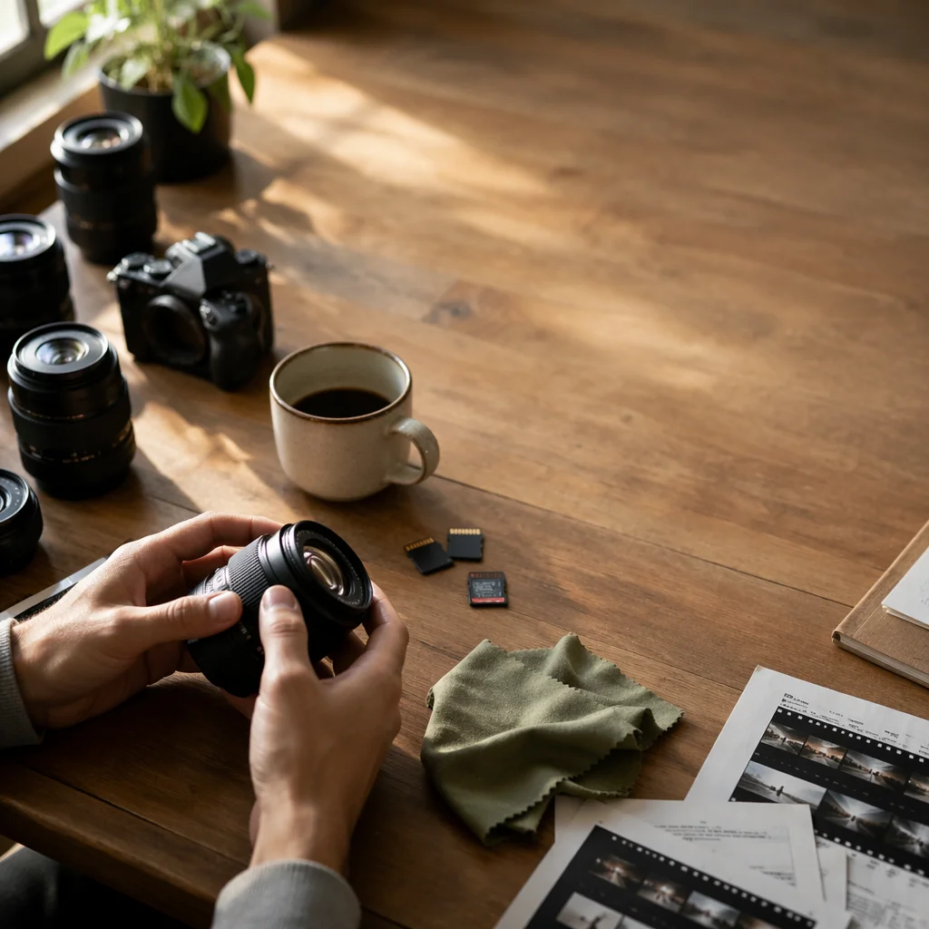 Behind the Scenes Camera Lens Table