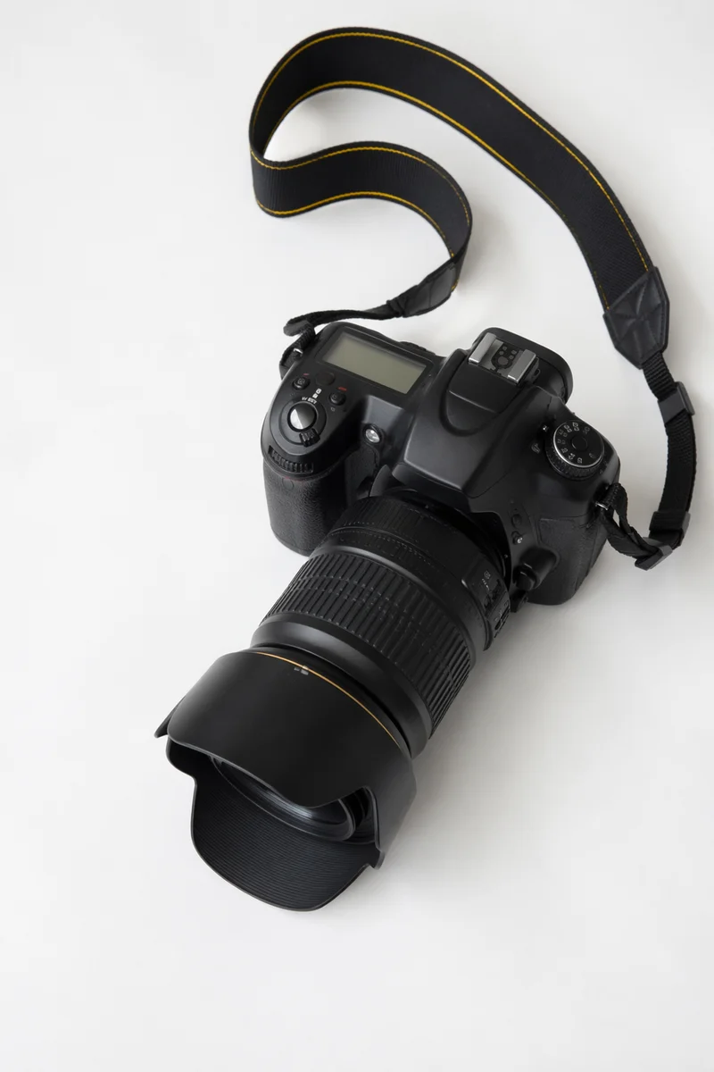Minimal DSLR Camera Flat Lay for Creators