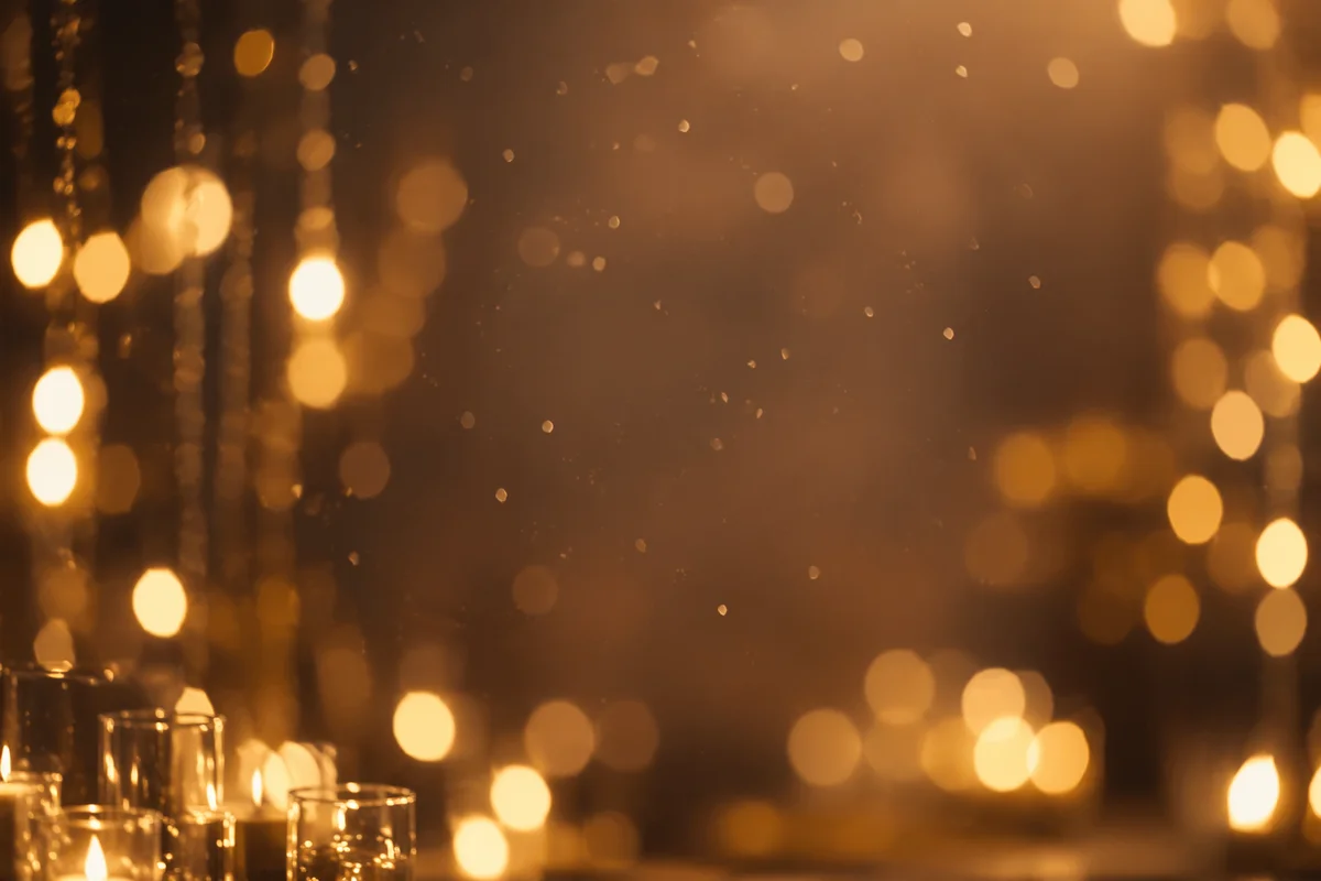 Warm Golden Bokeh Lights Background