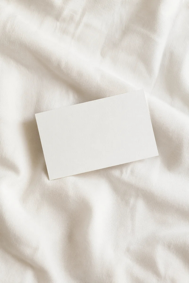 Minimal Business Card Mockup on Fabric
