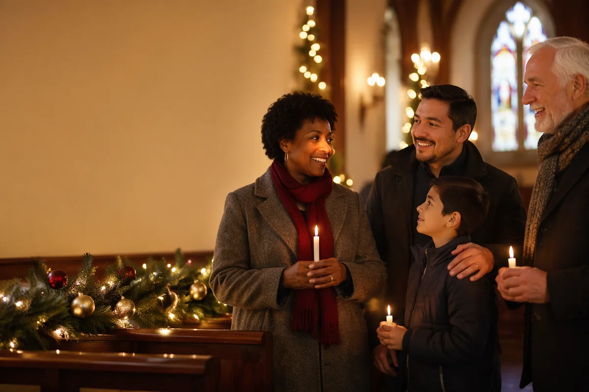 Warm Christmas Candlelight Gathering in Chapel