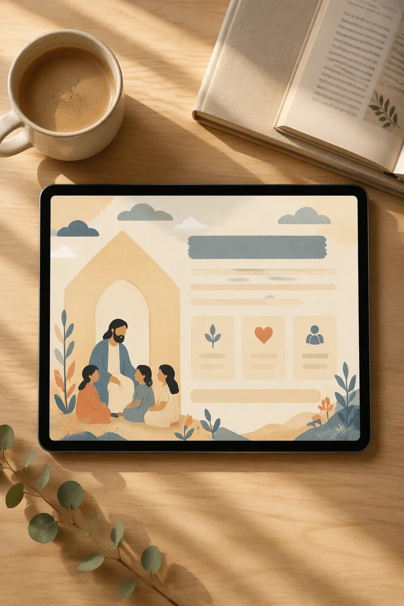 Minimal Church Announcement Tablet Mockup