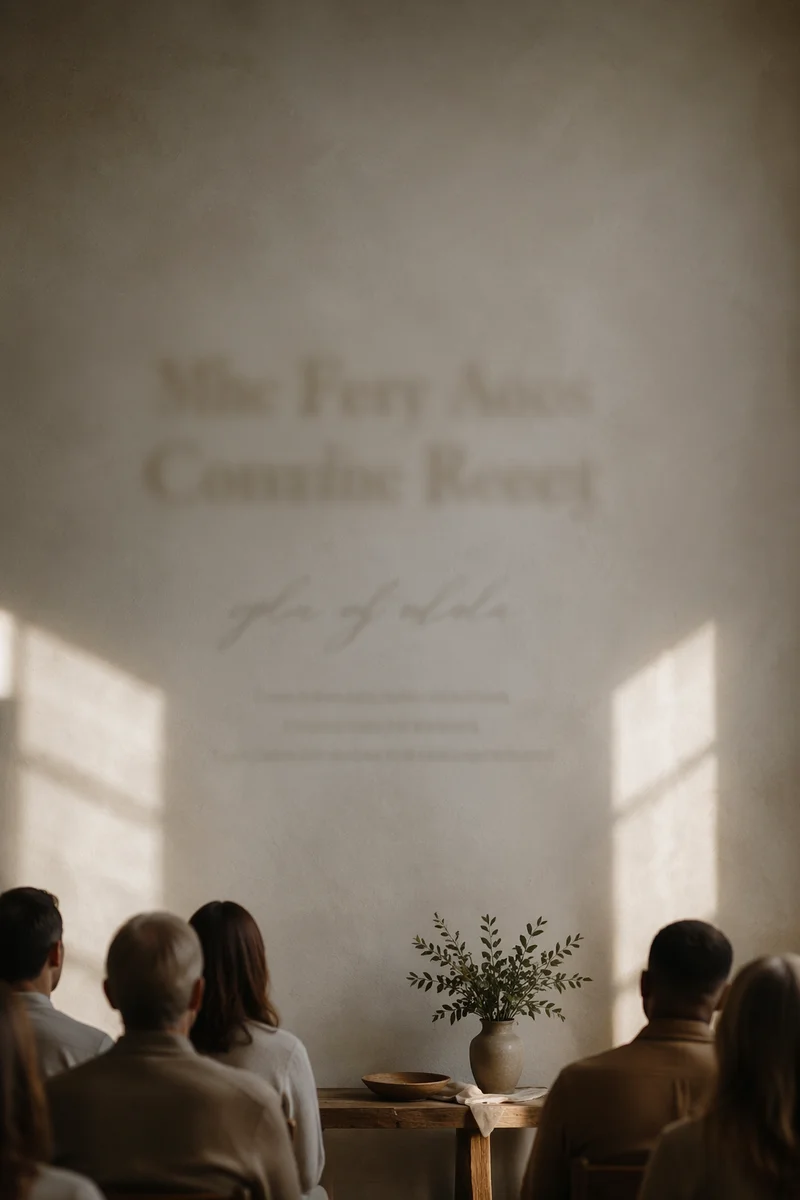 Minimal Church Announcement Graphic with Warm Light