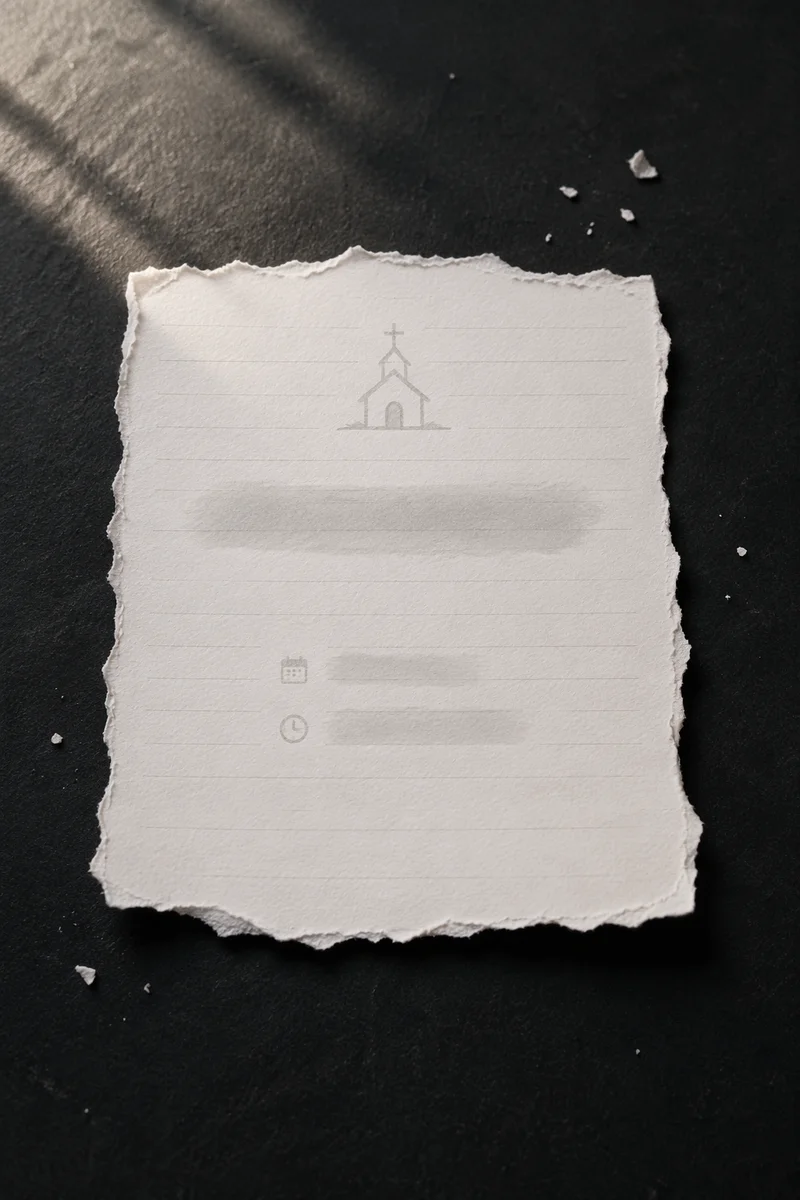 Minimal Church Announcement Paper Card Layout