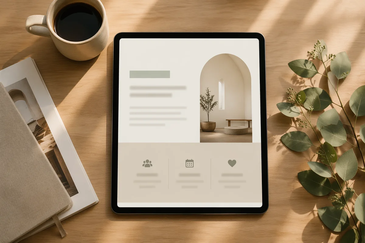 Minimal Church Announcement Tablet Mockup