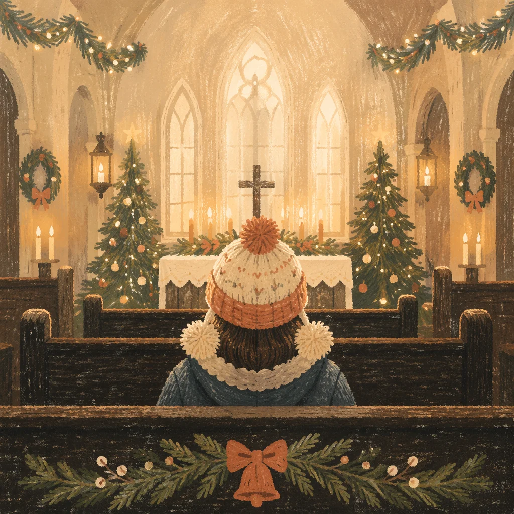 Peaceful Christmas Church Service Invitation Design