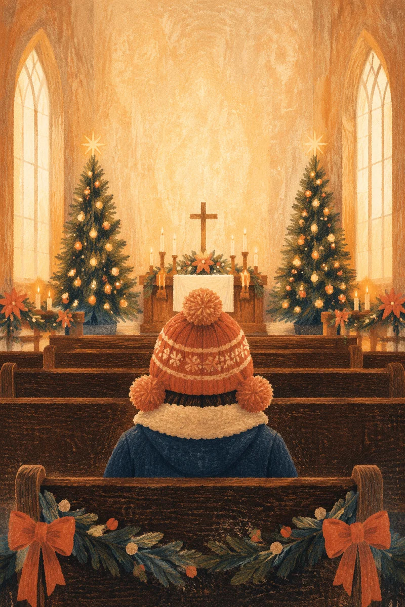 Peaceful Christmas Church Service Invitation Background