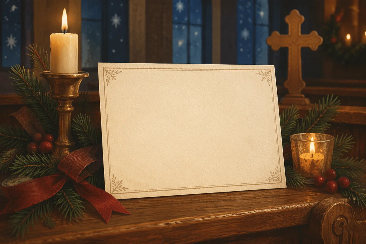 Church Christmas Service Invitation Card Scene