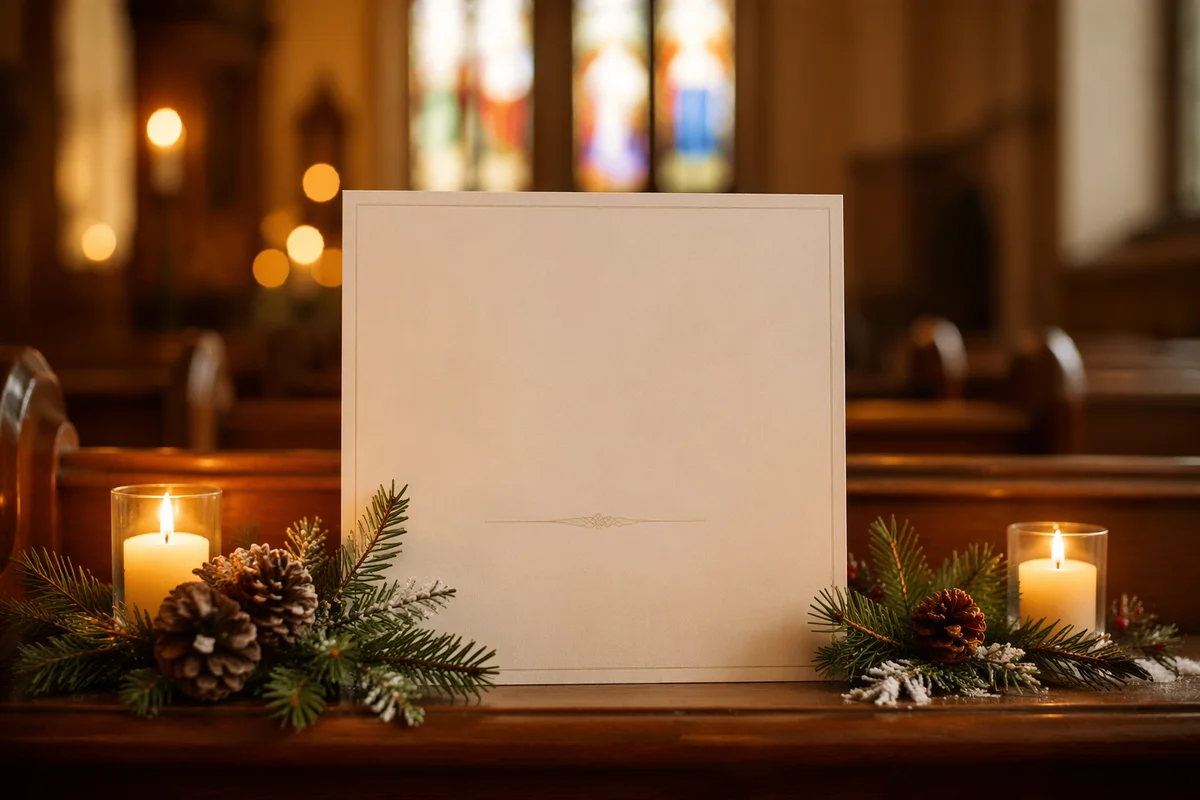 Christmas Church Service Invitation Card Background
