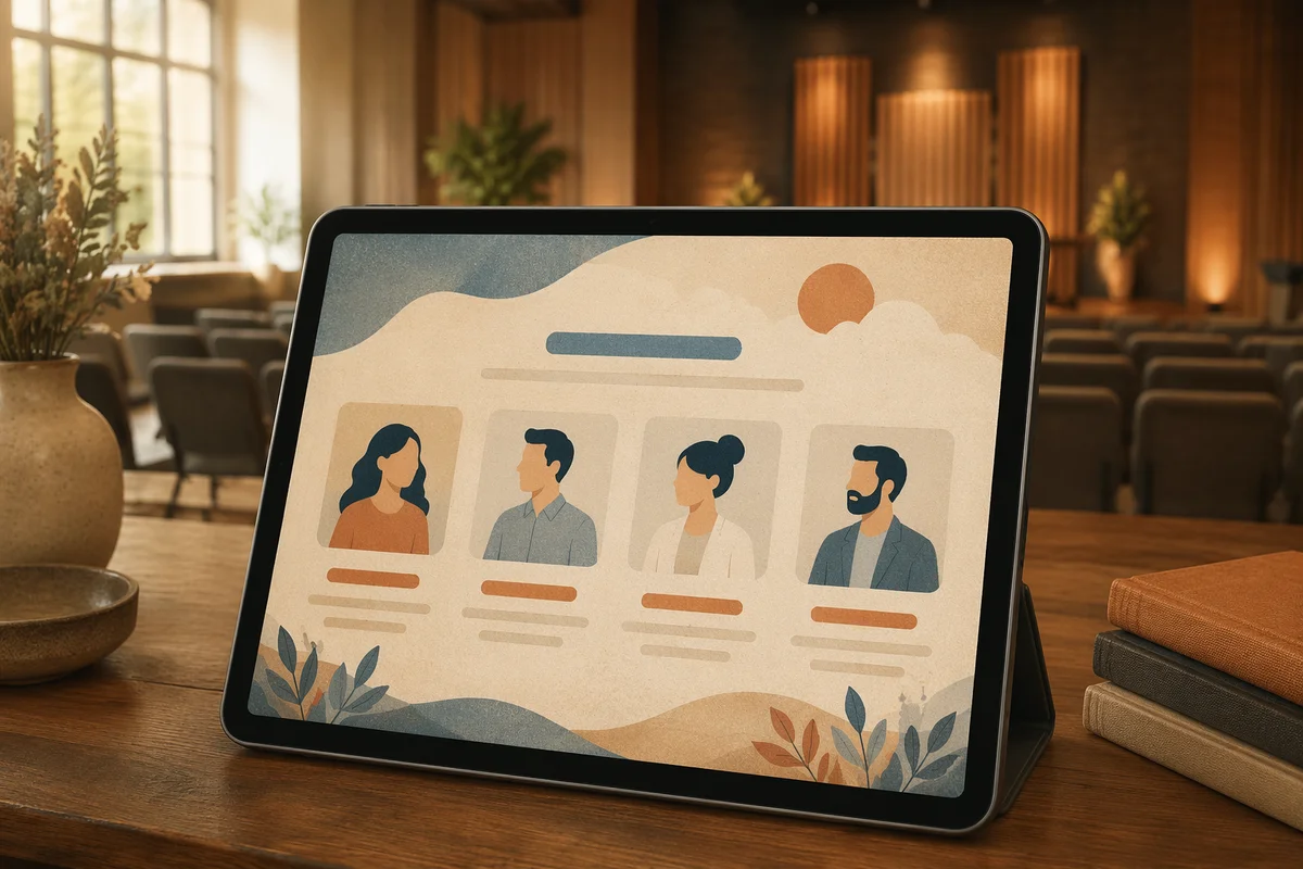 Church Conference Speaker Lineup on Tablet