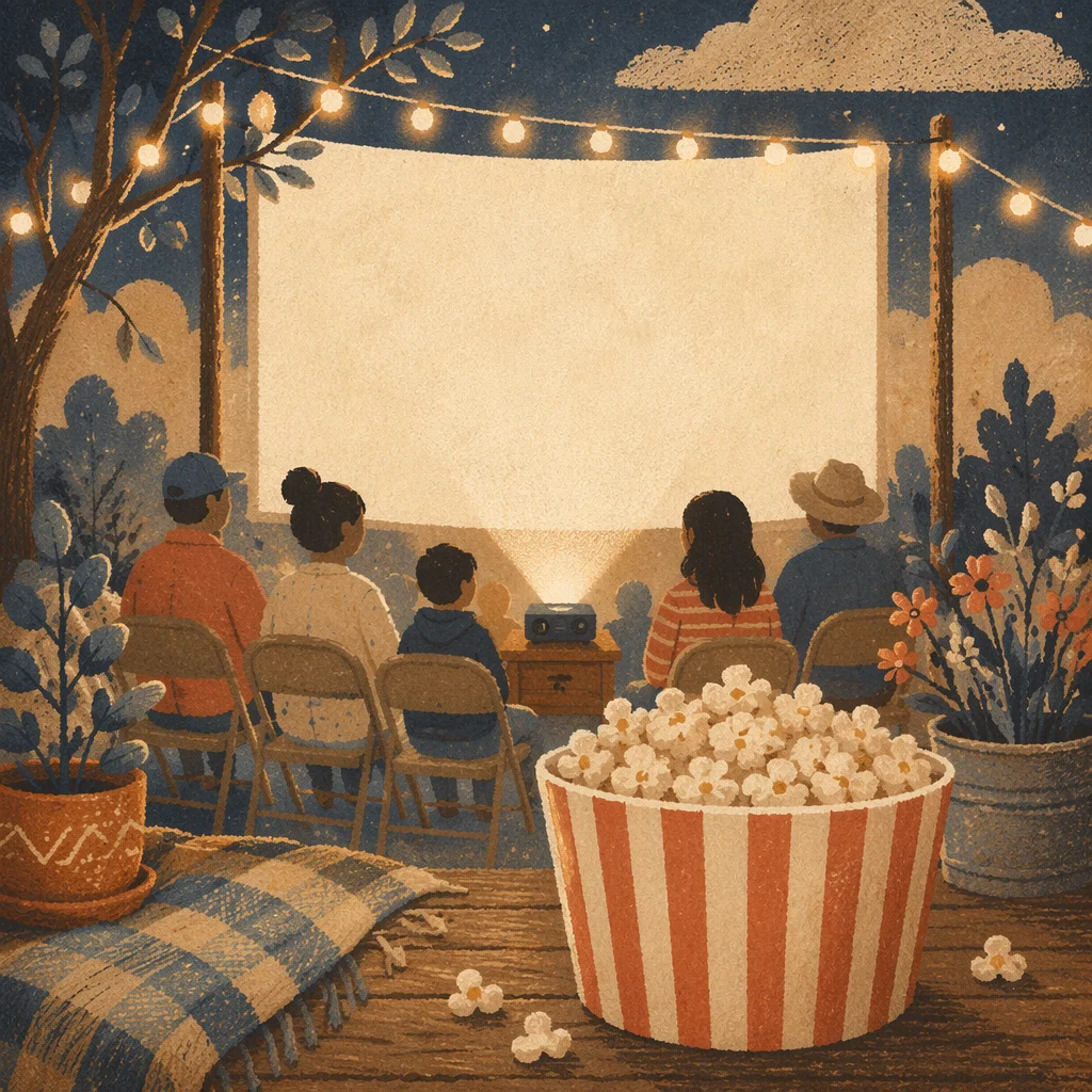 Cozy Church Movie Night Popcorn Scene