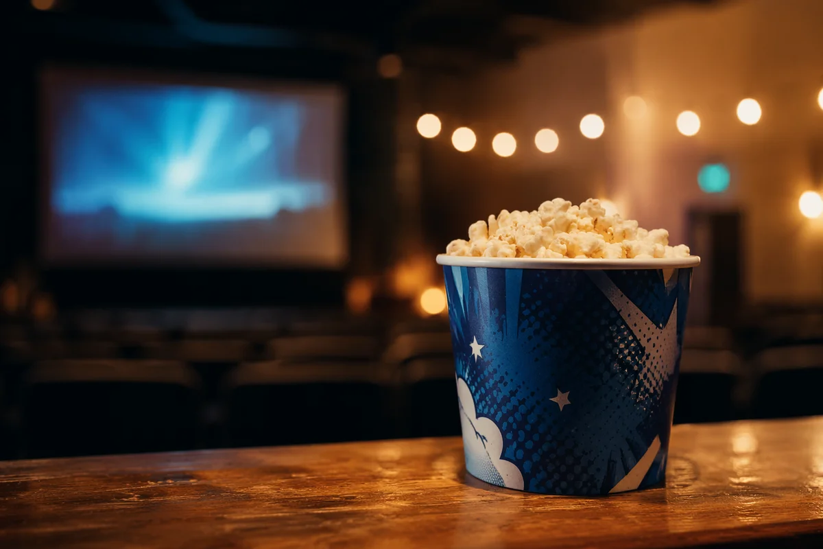 Church Movie Night Popcorn Event Background
