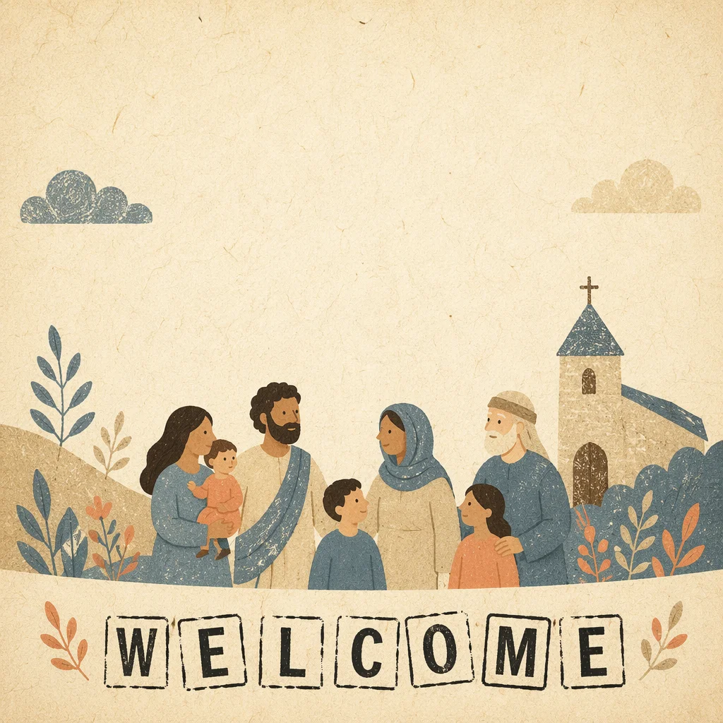Warm Modern Church Welcome Graphic