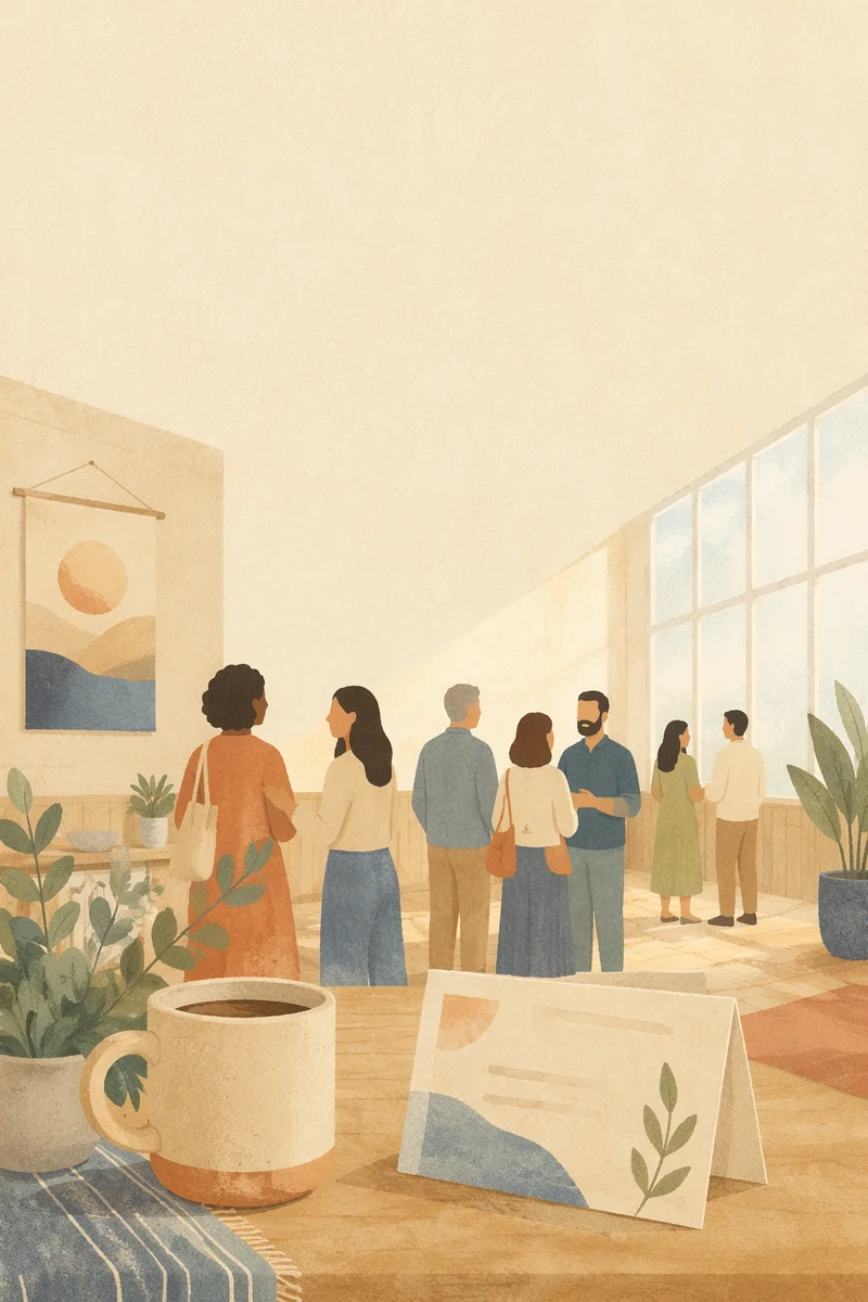 Warm Modern Church Welcome Lobby Scene