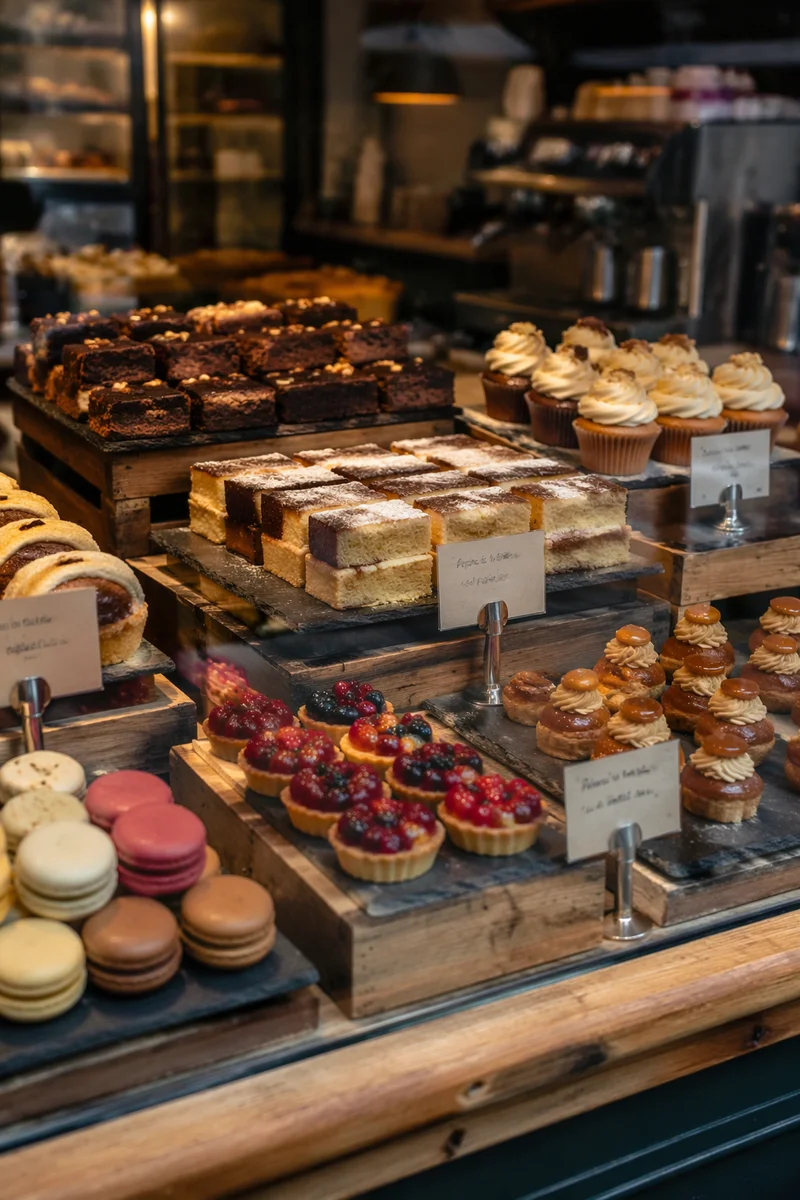 Artisan Coffee Shop Pastry Counter Display