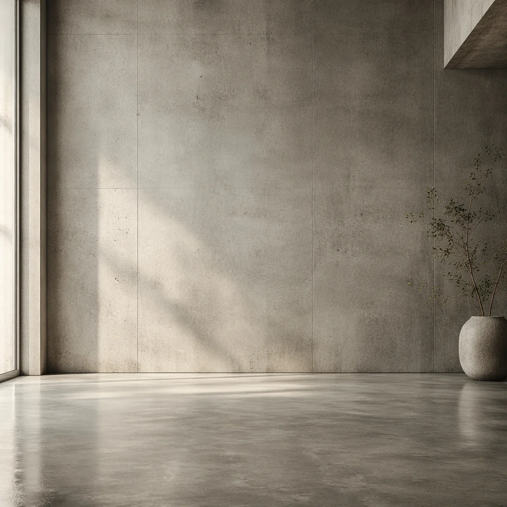 Minimalist Concrete Wall and Floor Interior