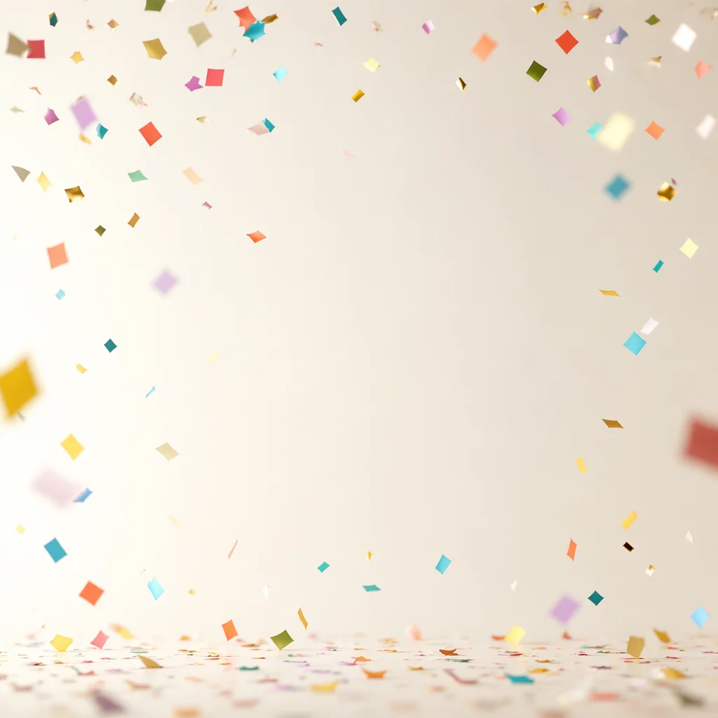 Colorful Confetti Celebration on Clean Background