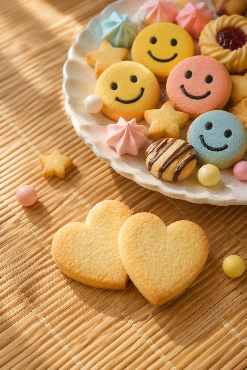 Playful Emoji Cookies on Bamboo Placemat