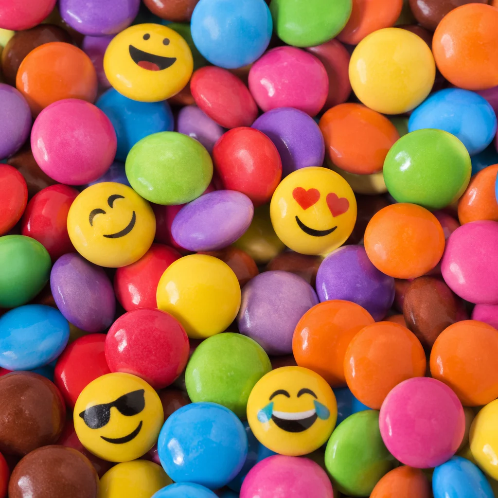 Colorful Emoji Candy Flat Lay