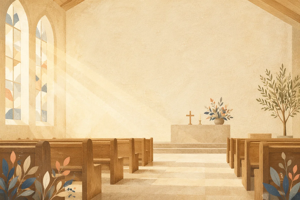 Peaceful Church Banner Background with Morning Light