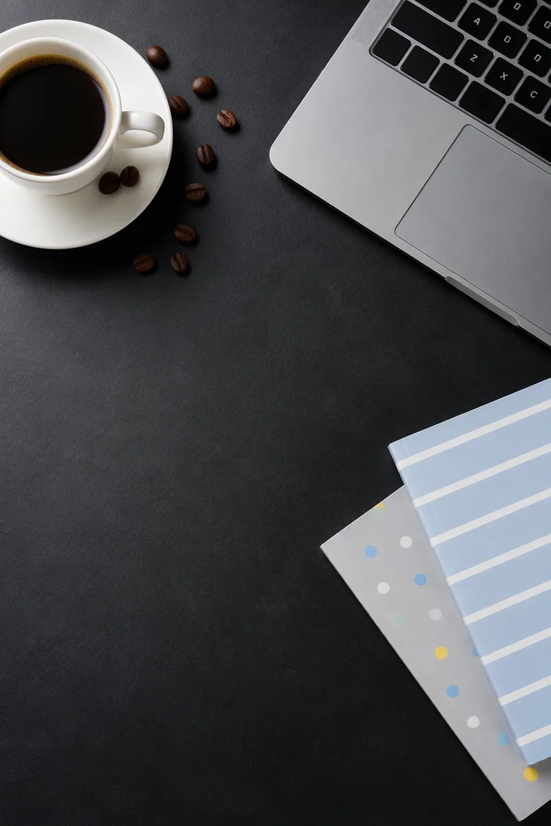 Modern Flat Lay Workspace With Coffee