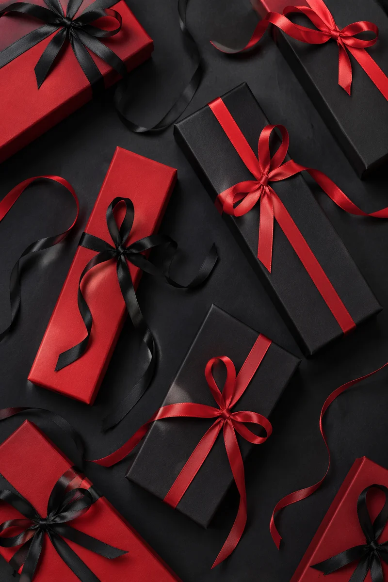 Red and Black Ribbon Gift Boxes