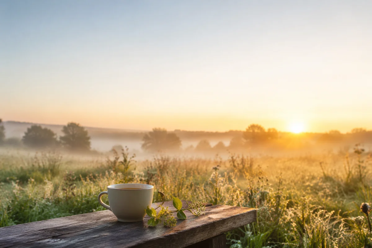 Peaceful Sunrise Meadow Morning Blessing Scene