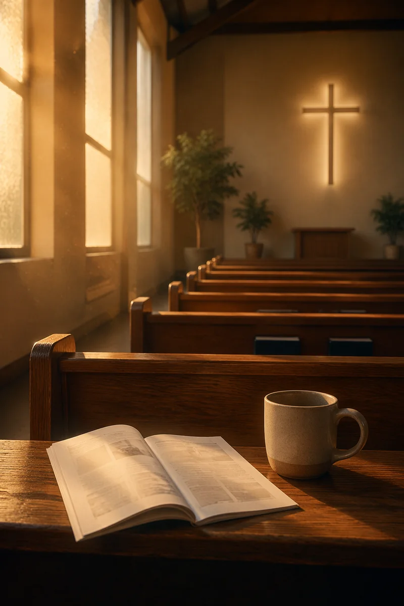 Warm Wednesday Church Service Reminder Scene