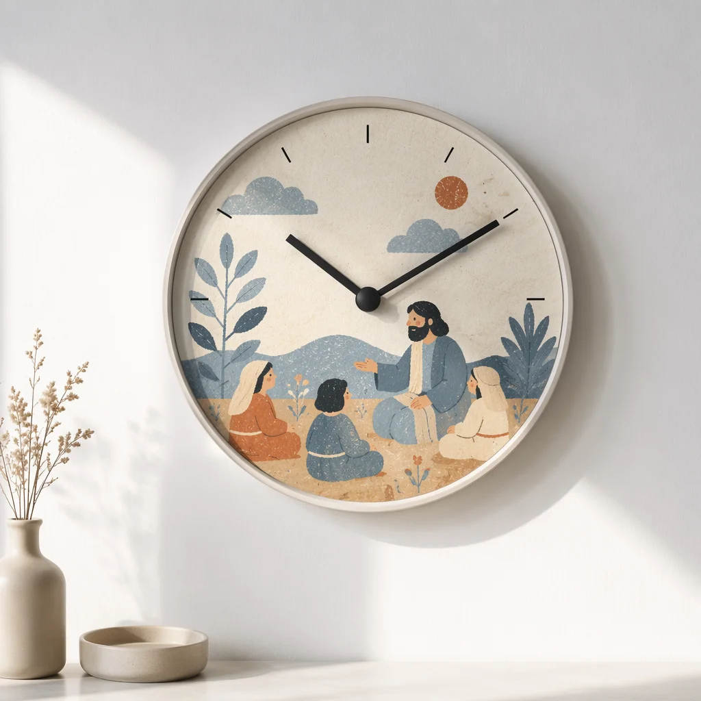 Minimalist Wall Clock on White Background