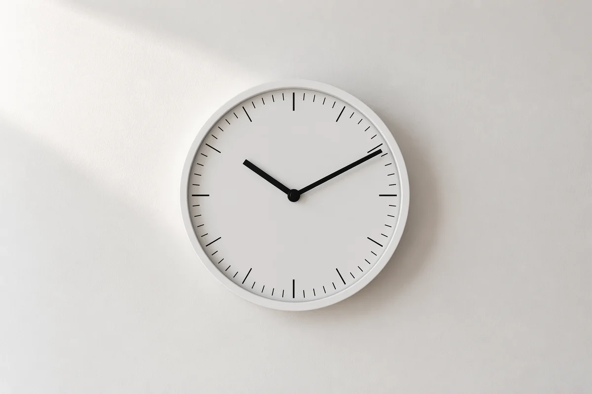 Minimalist White Wall Clock with Negative Space