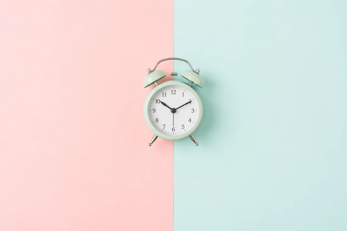 Pastel Minimalist Alarm Clock for Social Posts