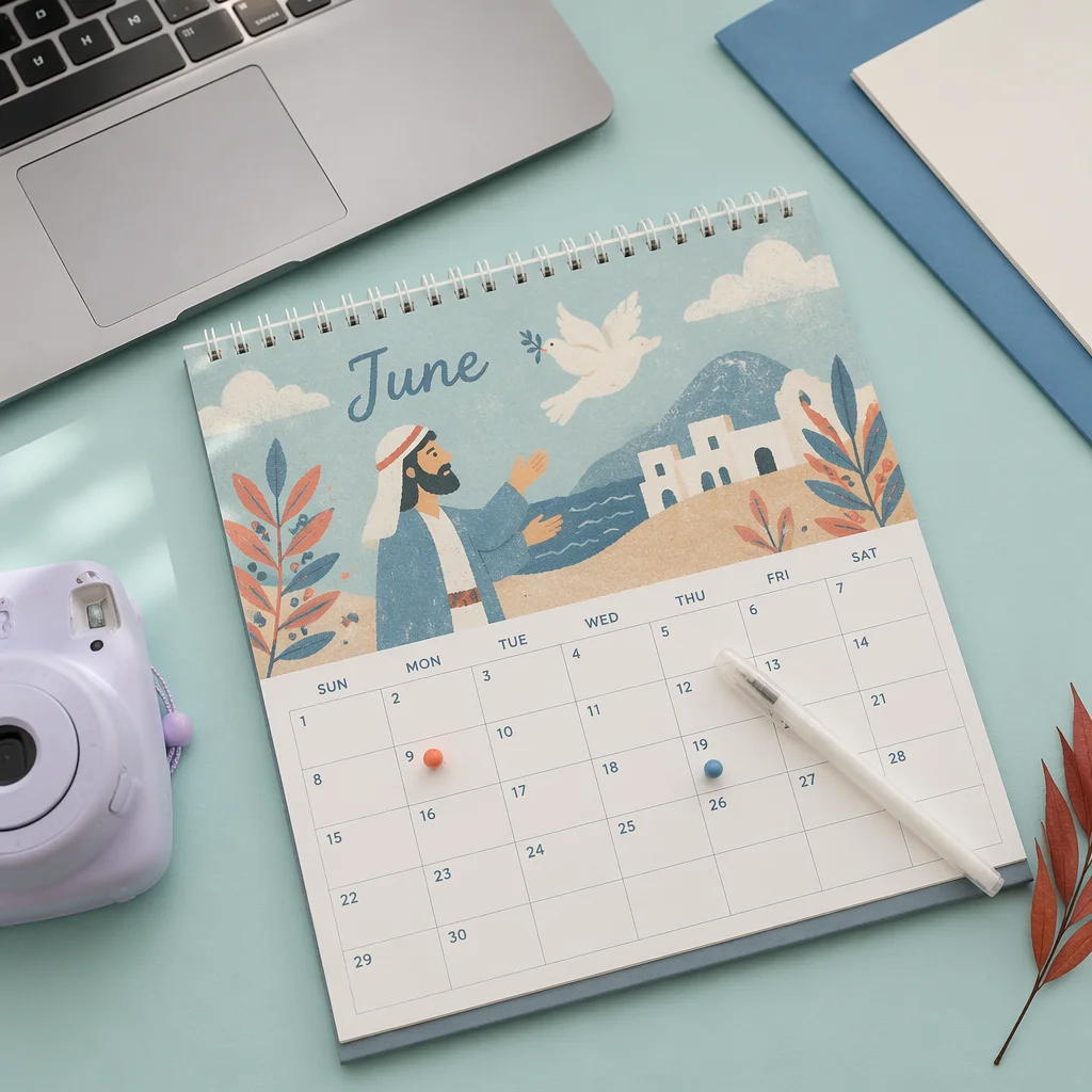 Pastel Monthly Calendar Planning Flat Lay