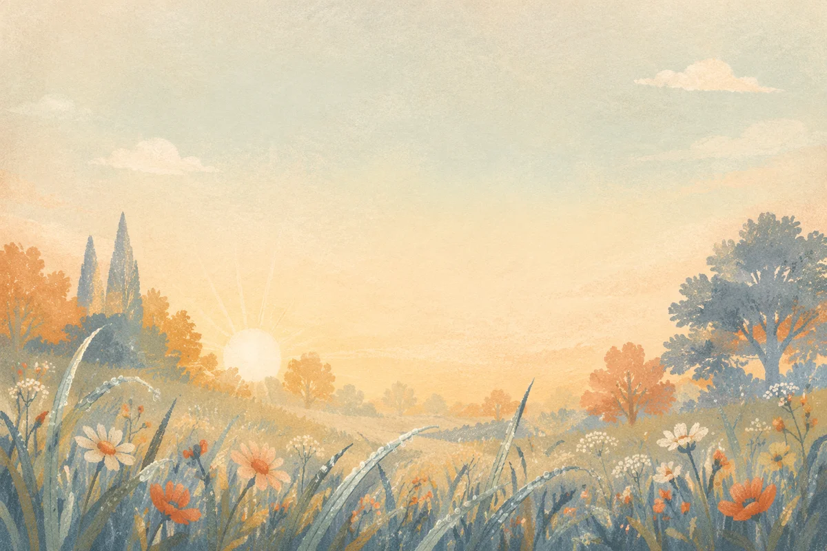 Hopeful Sunrise Meadow Text Space Background