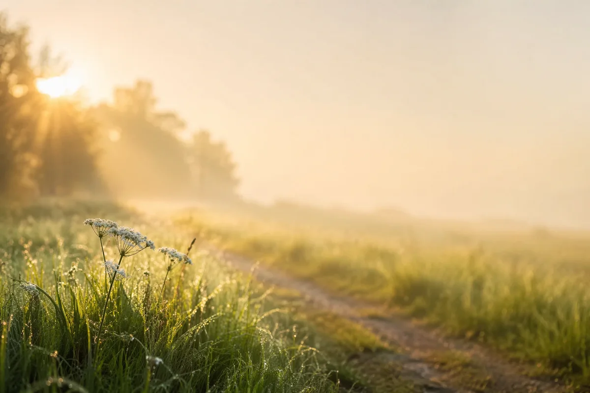 Hopeful Sunrise Meadow Background for Motivational Quotes