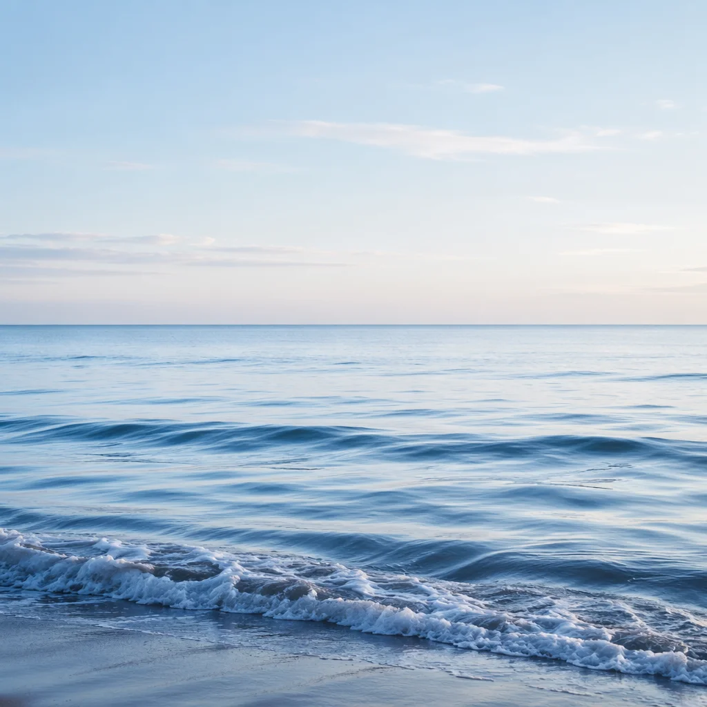 Calm Blue Ocean Waves at Dawn