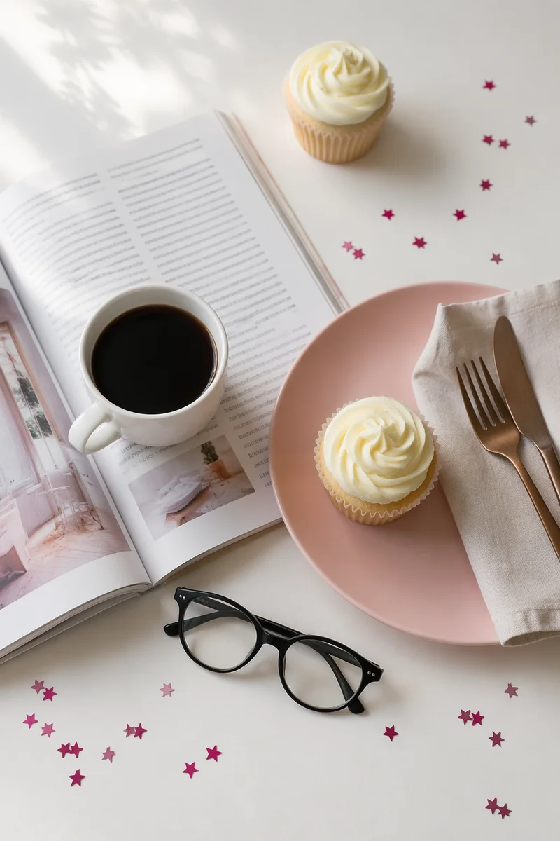 Cozy Coffee Magazine Flat Lay