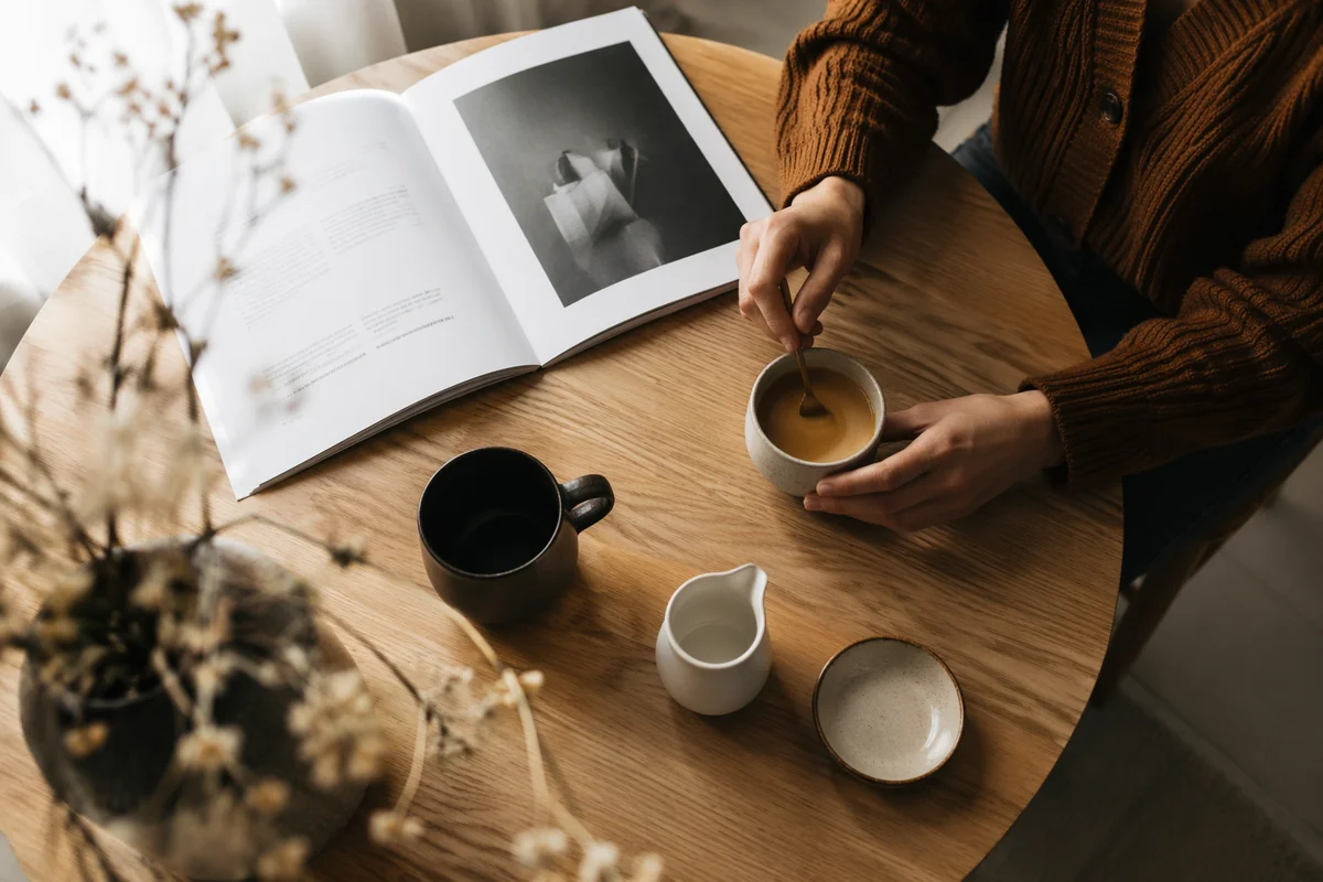 Open Magazine and Coffee Table Aesthetic
