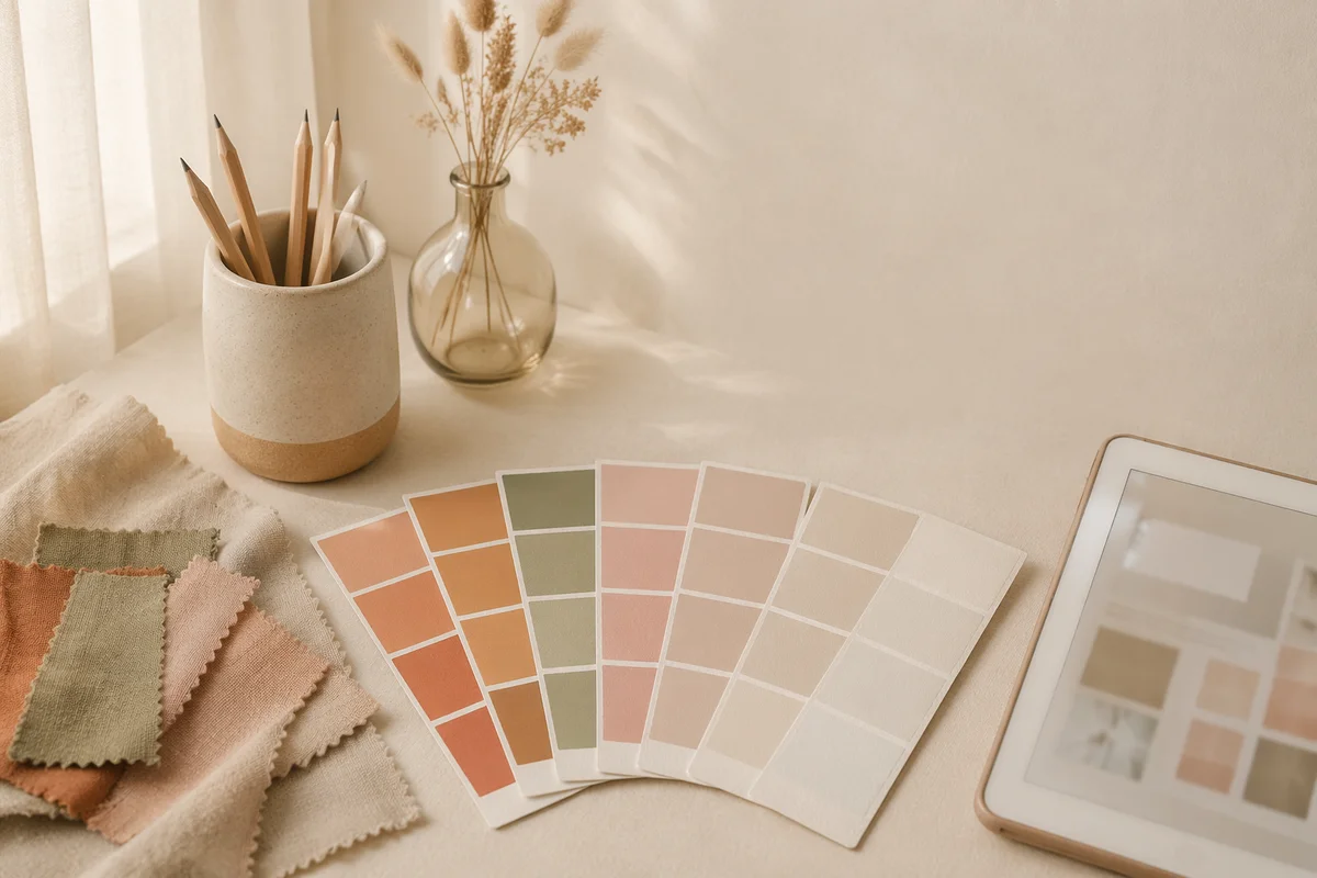 Warm Paint Swatch Flat Lay Design