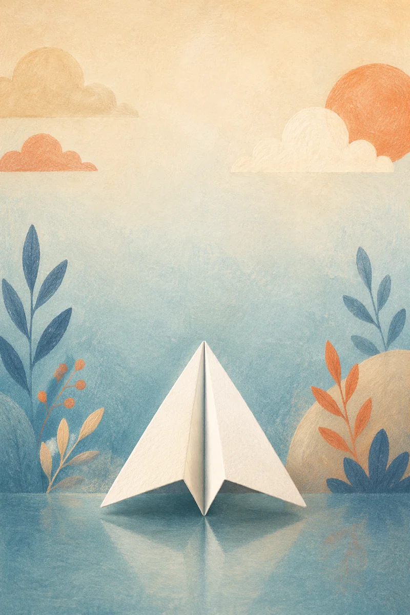 Paper Airplane on Dreamy Gradient Background