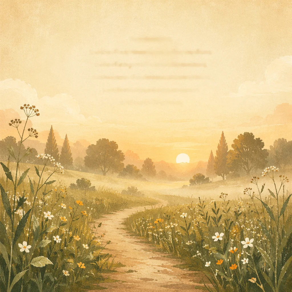 Peaceful Sunrise Meadow Scripture Wallpaper