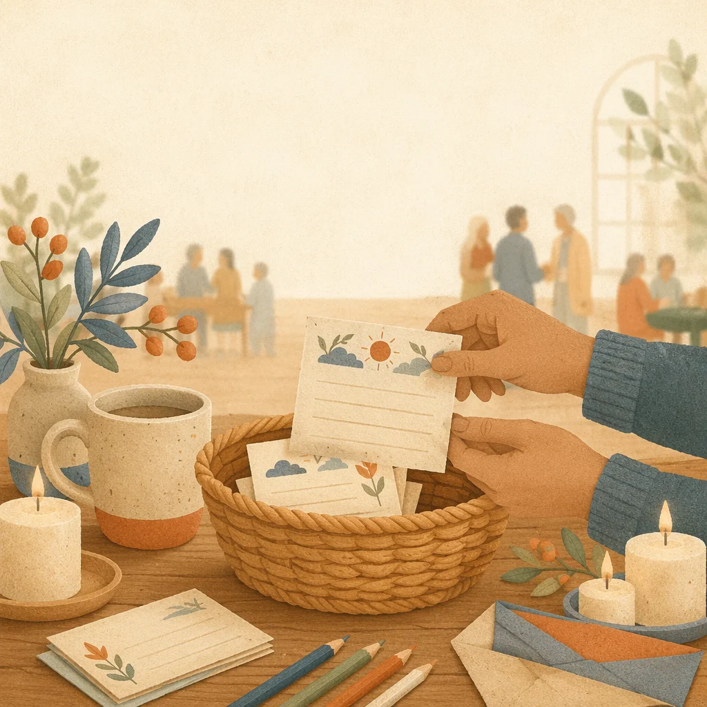 Church Prayer Request Card Table Scene