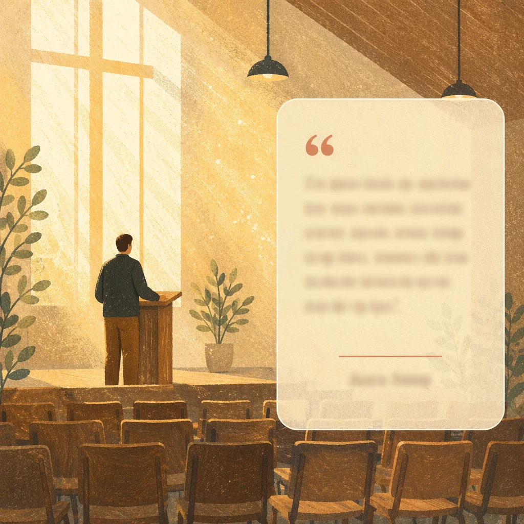 Pastor Silhouette in Modern Church Auditorium