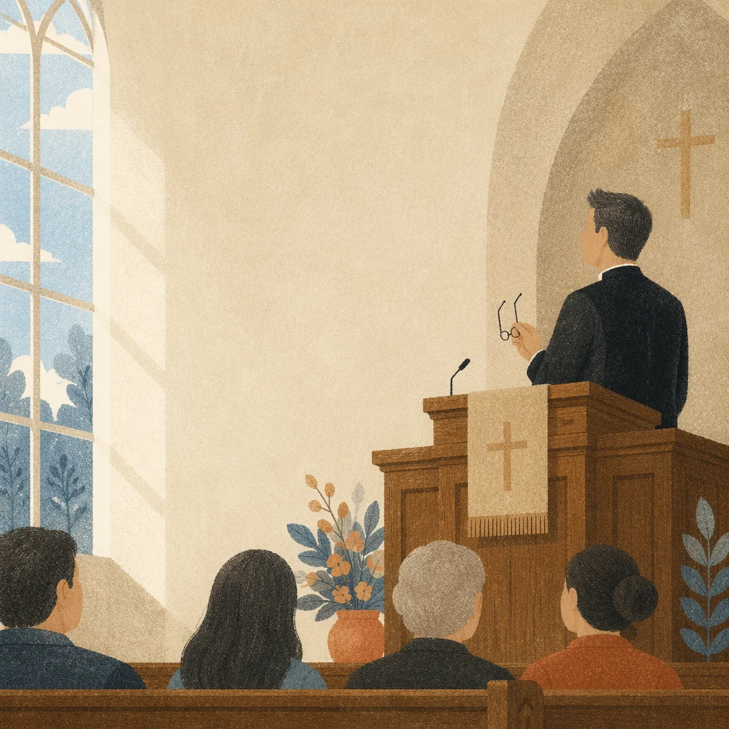 Pastor Quote Background in Church Sanctuary