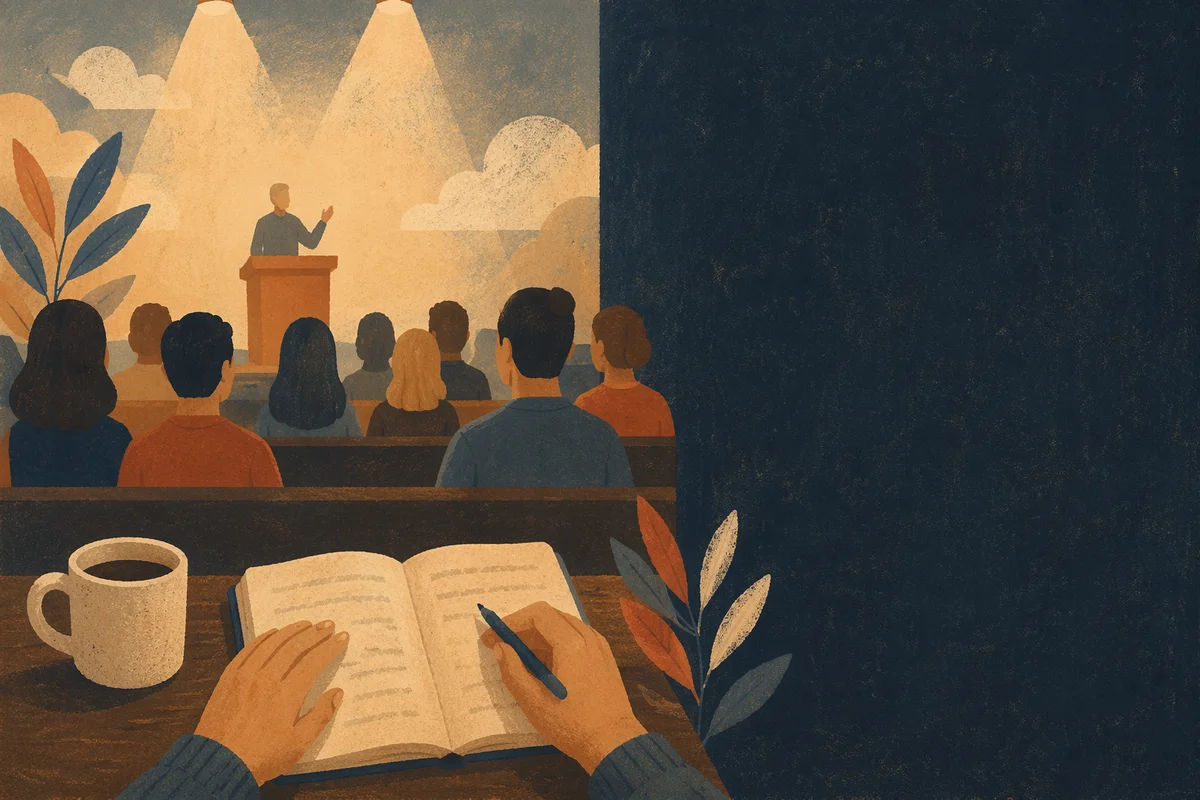 Hands on Notebook in Church Auditorium