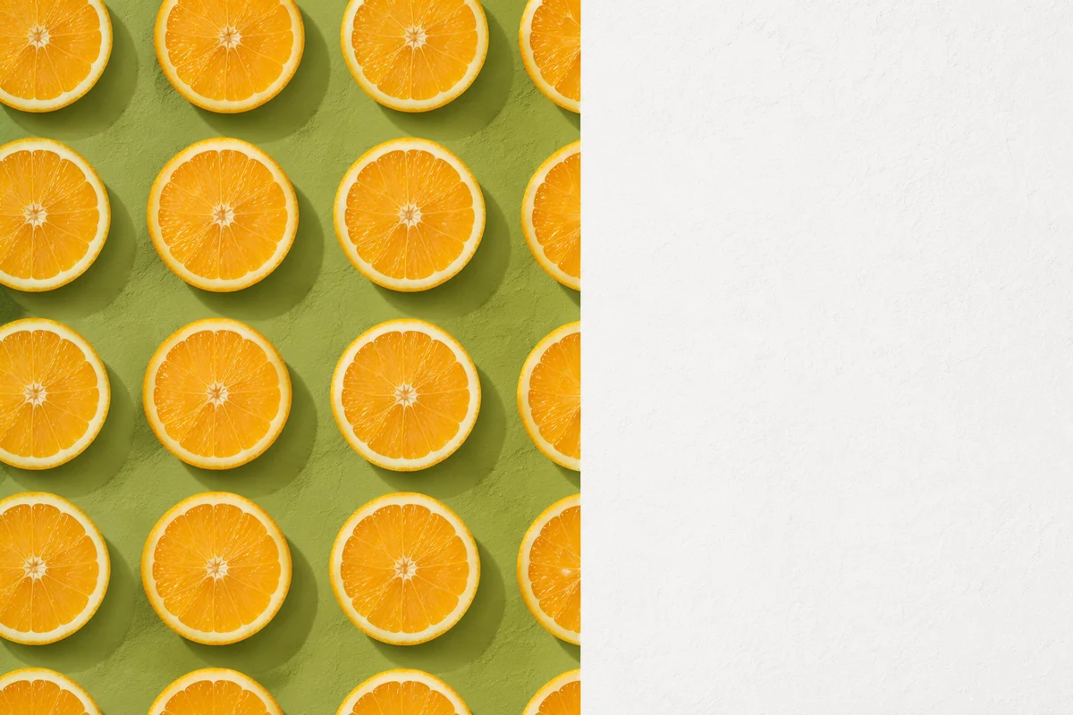 Orange Slice Split Background with Copy Space