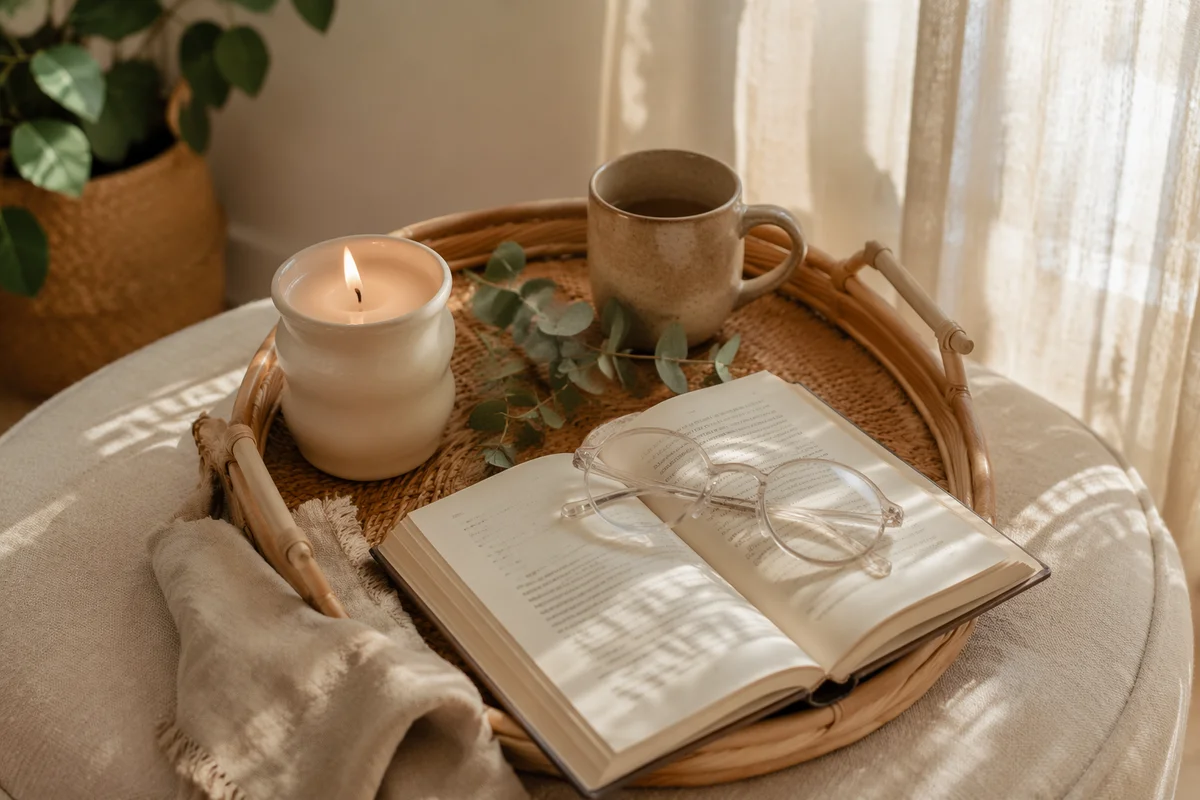 Cozy Styled Tray by Sunlit Window