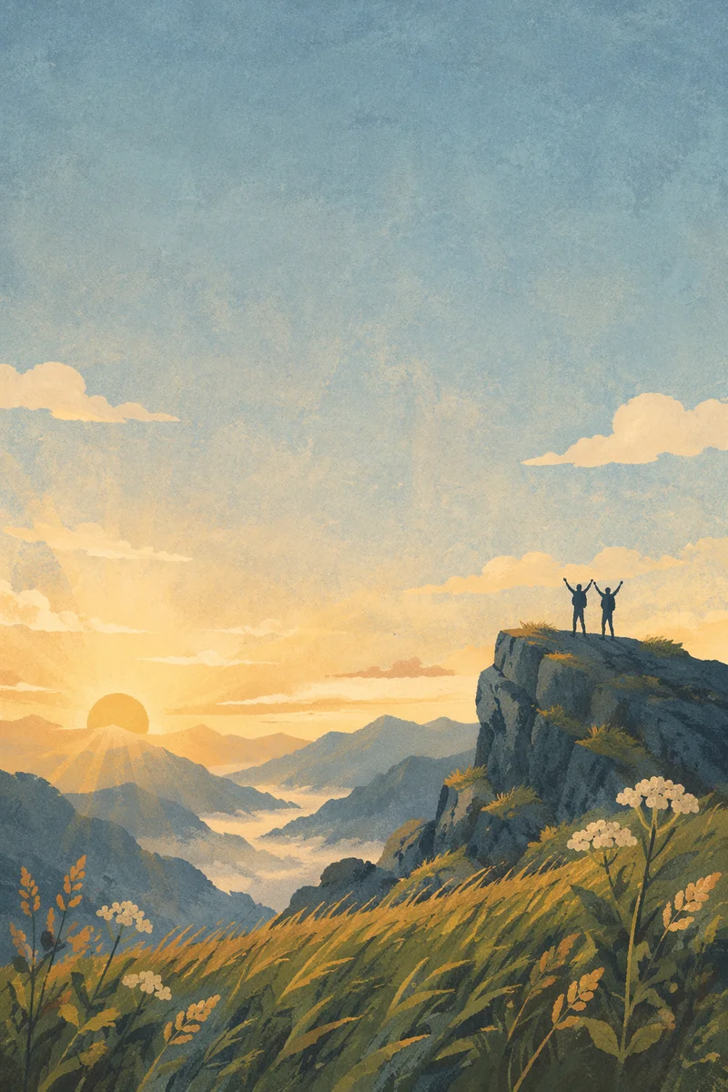 Sunrise Mountain Horizon with Spacious Sky