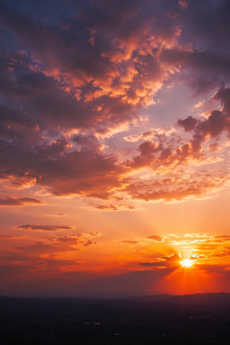 Dramatic Sunset Sky with Rolling Clouds